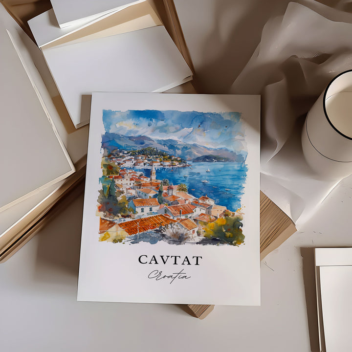 Cavtat Croatia Wall Art, Cavtat Print, Cavtat Watercolor, Dubrovnik Croatia Gift,