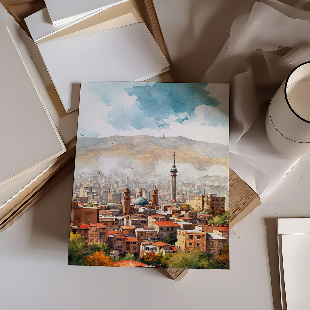 Tehran, Iran – Watercolor Art Print