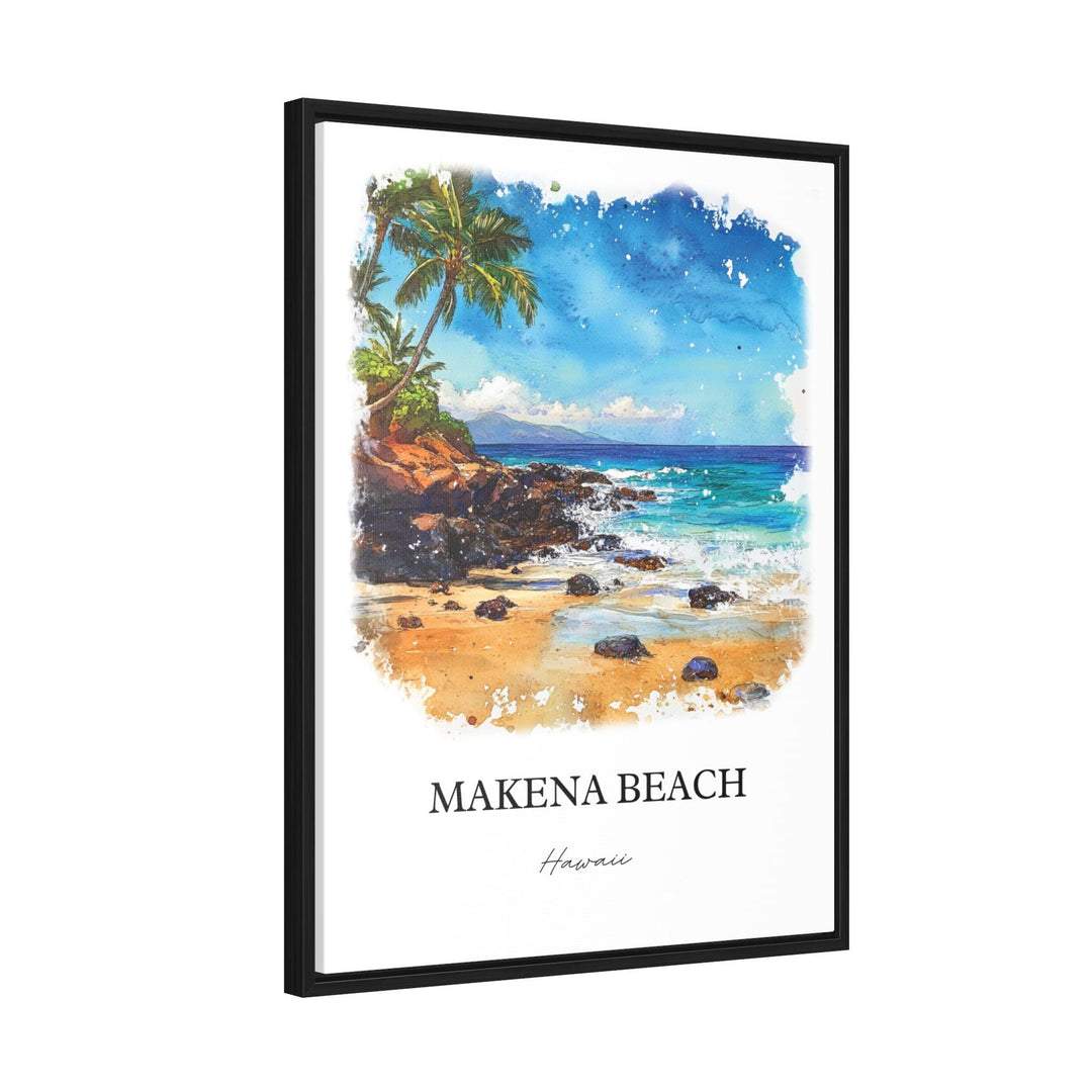 Makena Beach Wall Art, Kihei Print, Hawaii Watercolor Art, Makena Beach Gift, Travel Print, Travel Poster, Housewarming Gift