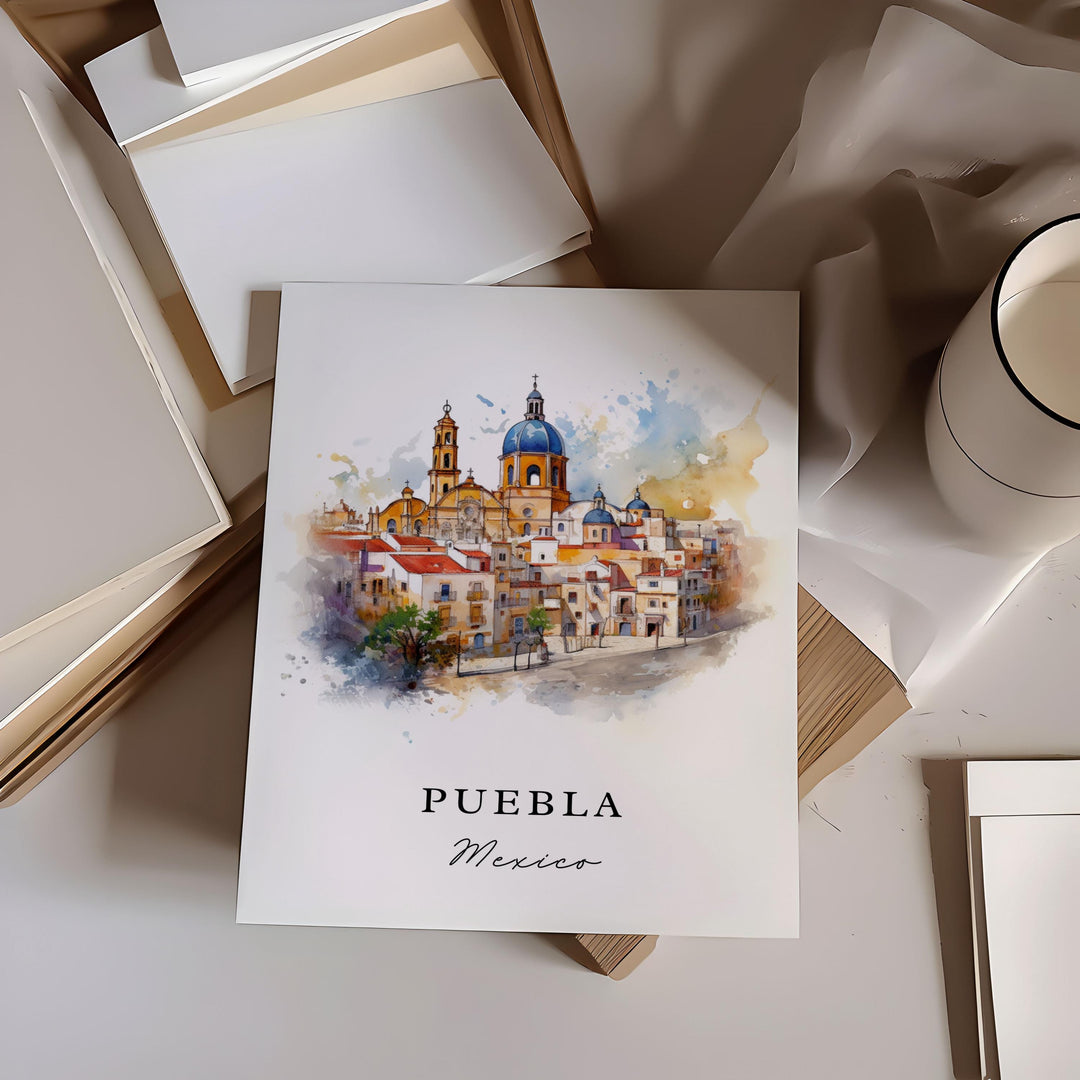 Puebla Mexico wall art - Mexico, Puebla poster, Puebla MX Wedding gift, Puebla Mexico Birthday present, Custom Text, Personalised Gift