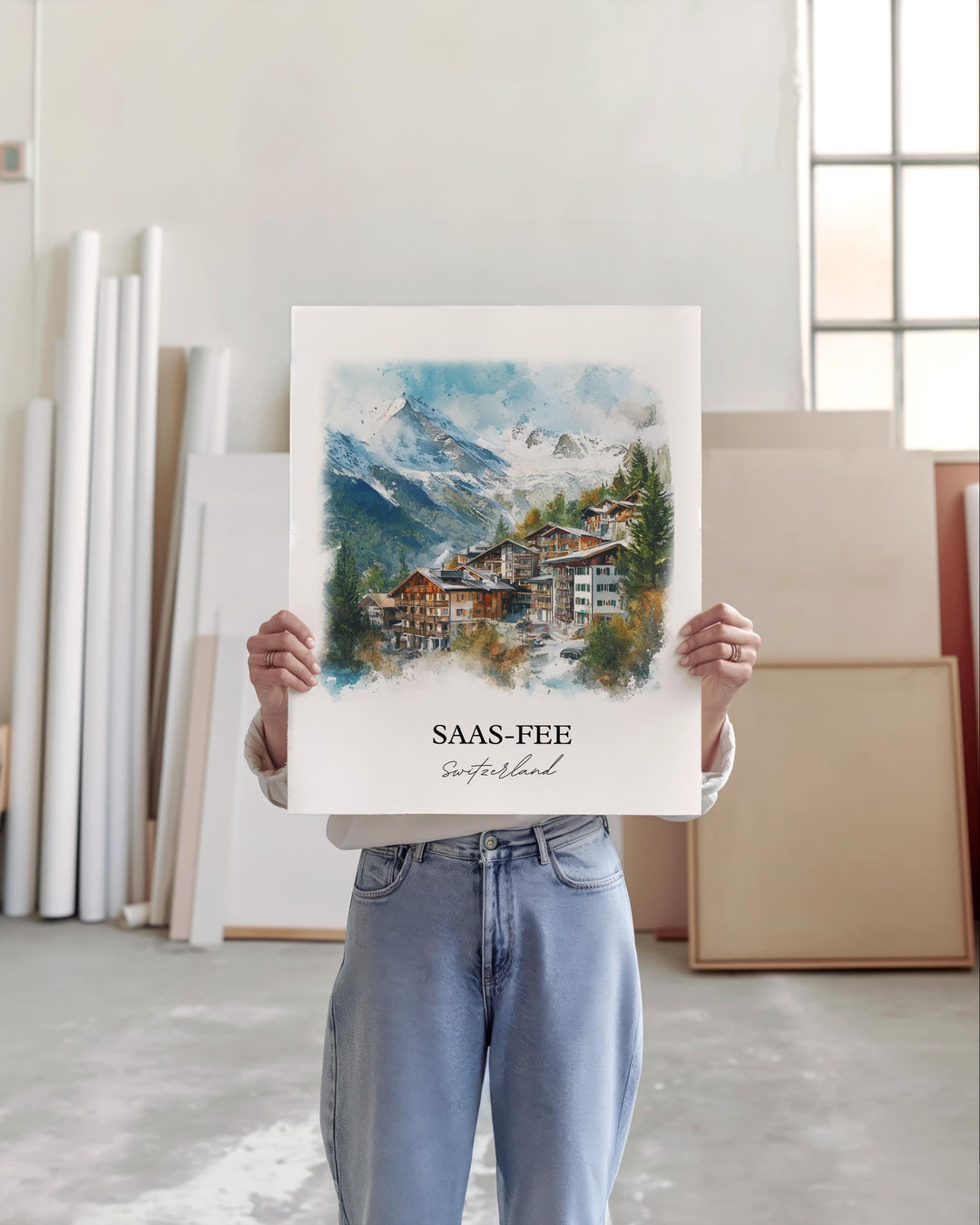 Saas-Fee Travel Print Wall Art Saas-Fee Wall Hanging Home Décor Saas-Fee Gift Art Lovers Switzerland Art Lover Gift Saas-Fee Poster