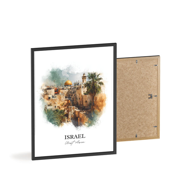 Israel Wall Art, Israel Print, Israel Watercolor Art, Israel Country Gift, Travel Print, Travel Poster, Housewarming Gift