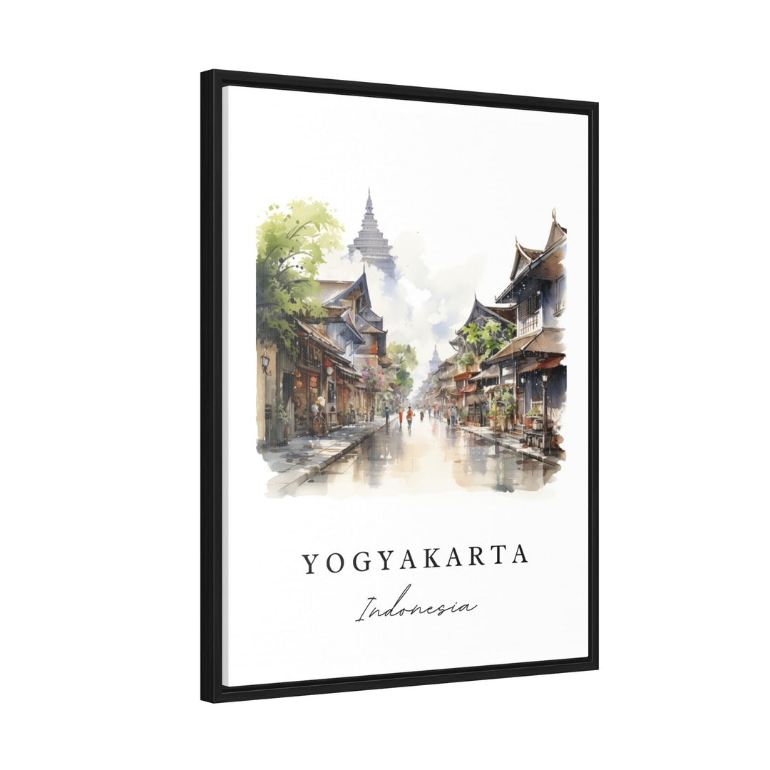 Yogyakarta traditional travel art - Indonesia, Yogyakarta poster, Wedding gift, Birthday present, Custom Text, Personalized Gift