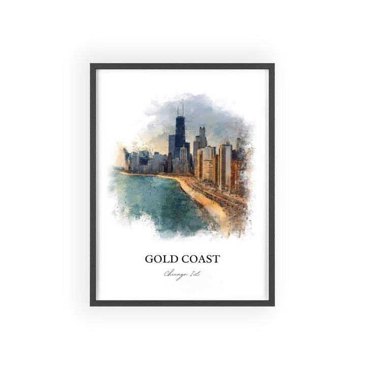 Gold Coast, Chicago, Illinois – Watercolor Art Print