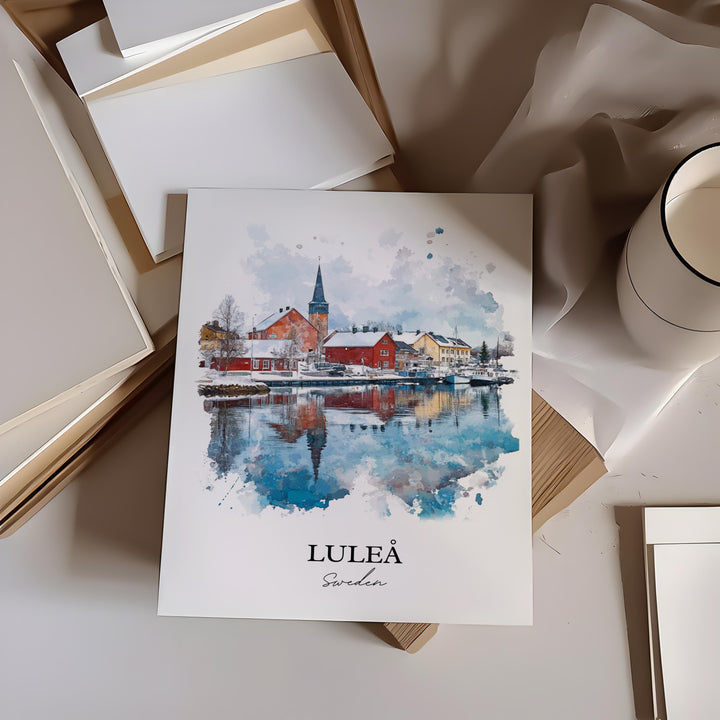 Luleå Travel Print Wall Art Luleå Wall Hanging Home Décor Luleå Gift Art Lovers Sweden Art Lover Gift Luleå Poster
