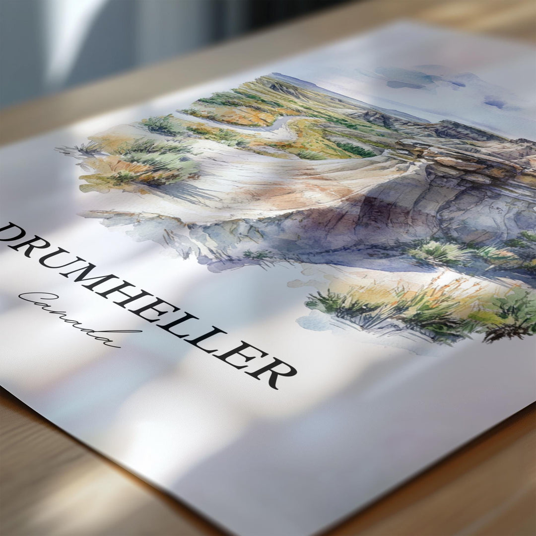 Drumheller Wall Art, Midland Provincial Park Print, Alberta Watercolor Art, Drumheller Gift, Travel Print, Travel Poster, Housewarming Gift