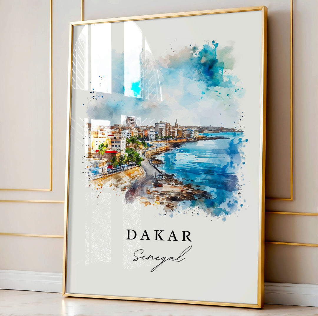 Dakar Senegal wall art - Senegal, Dakar print, Dakar Wedding gift, Birthday present, Custom Text, Perfect Gift