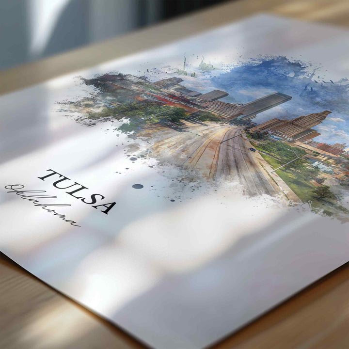 Tulsa, Oklahoma – Watercolor Art Print