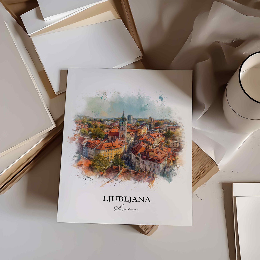 Ljubljana, Slovenia – Watercolor Art Print