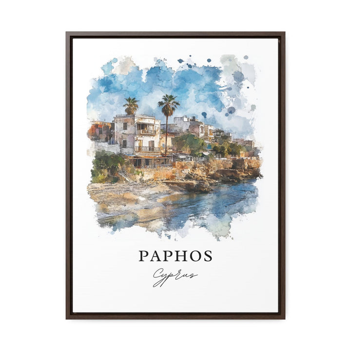 Paphos Cyprus Wall Art, Paphos Print, Cyprus Watercolor Art, Paphos Gift, Travel Print, Travel Poster, Housewarming Gift