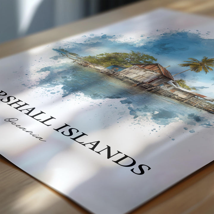 Marshall Islands Art, Marshall Islands Print, Oceania Watercolor Art, Marshall Islands Gift, Travel Print, Travel Poster, Housewarming Gift
