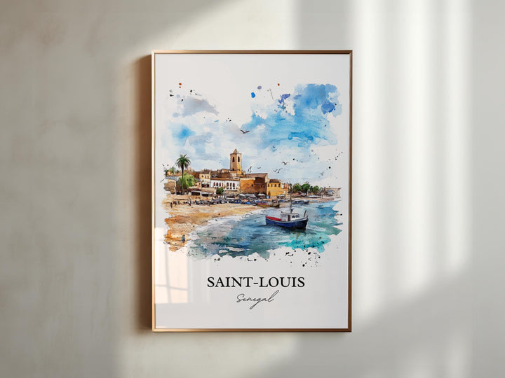 Saint-Louis Senegal Wall Art, Senegal Print, Senegal Watercolor Art, Saint Louis Africa Gift, Travel Print, Travel Poster, Housewarming Gift