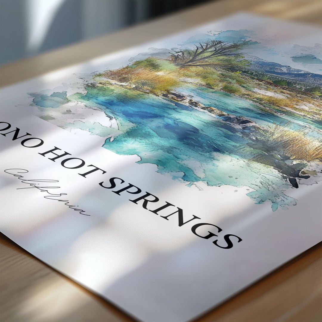Mono Hot Springs Wall Art, Fresno County Print, Sierra Nevada Artwork, Mono Hot Springs Gift, Travel Print, Travel Poster, Housewarming Gift