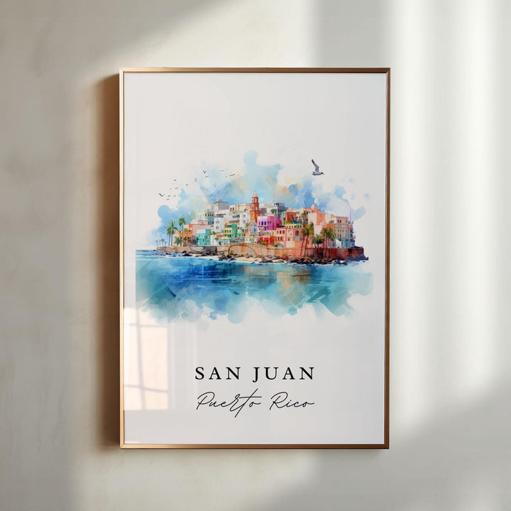 San Juan PR wall art - Puerto Rico, San Juan poster, San Juan Puerto Rico Wedding gift, Birthday present, Custom Text, Personalized Gift