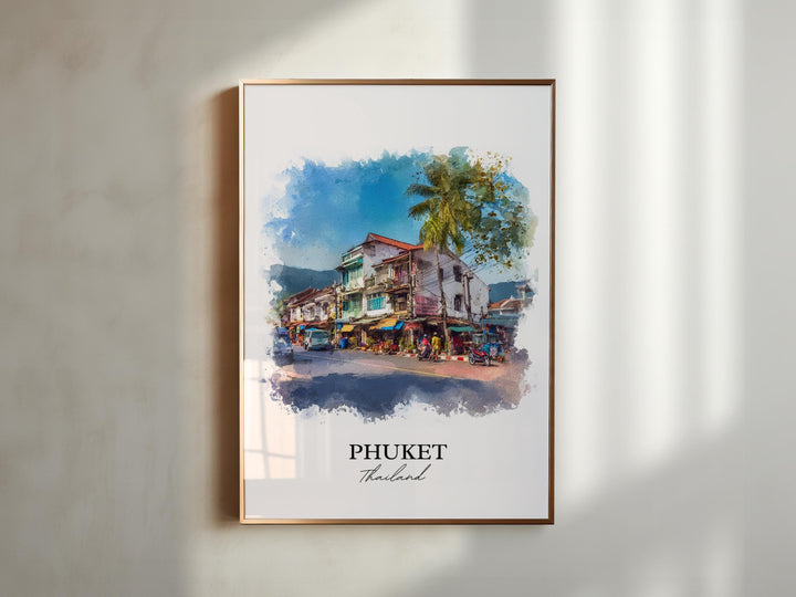 Phuket Thailand Wall Art, Phuket Print, Phuket Watercolor Art, Phuket Gift, Phuket Travel Print, Travel Poster, Housewarming Gift