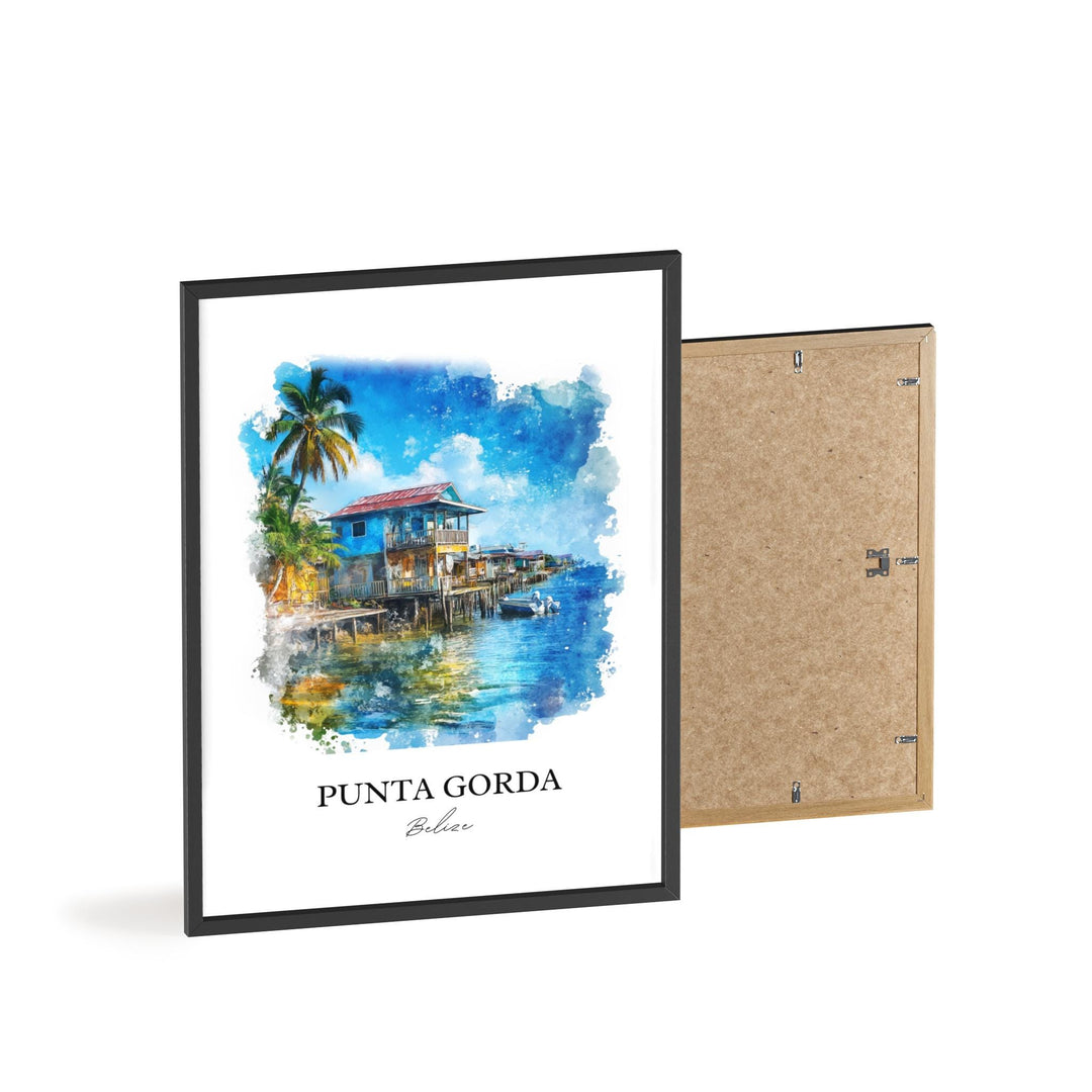 Punta Gorda, Belize – Watercolor Art Print