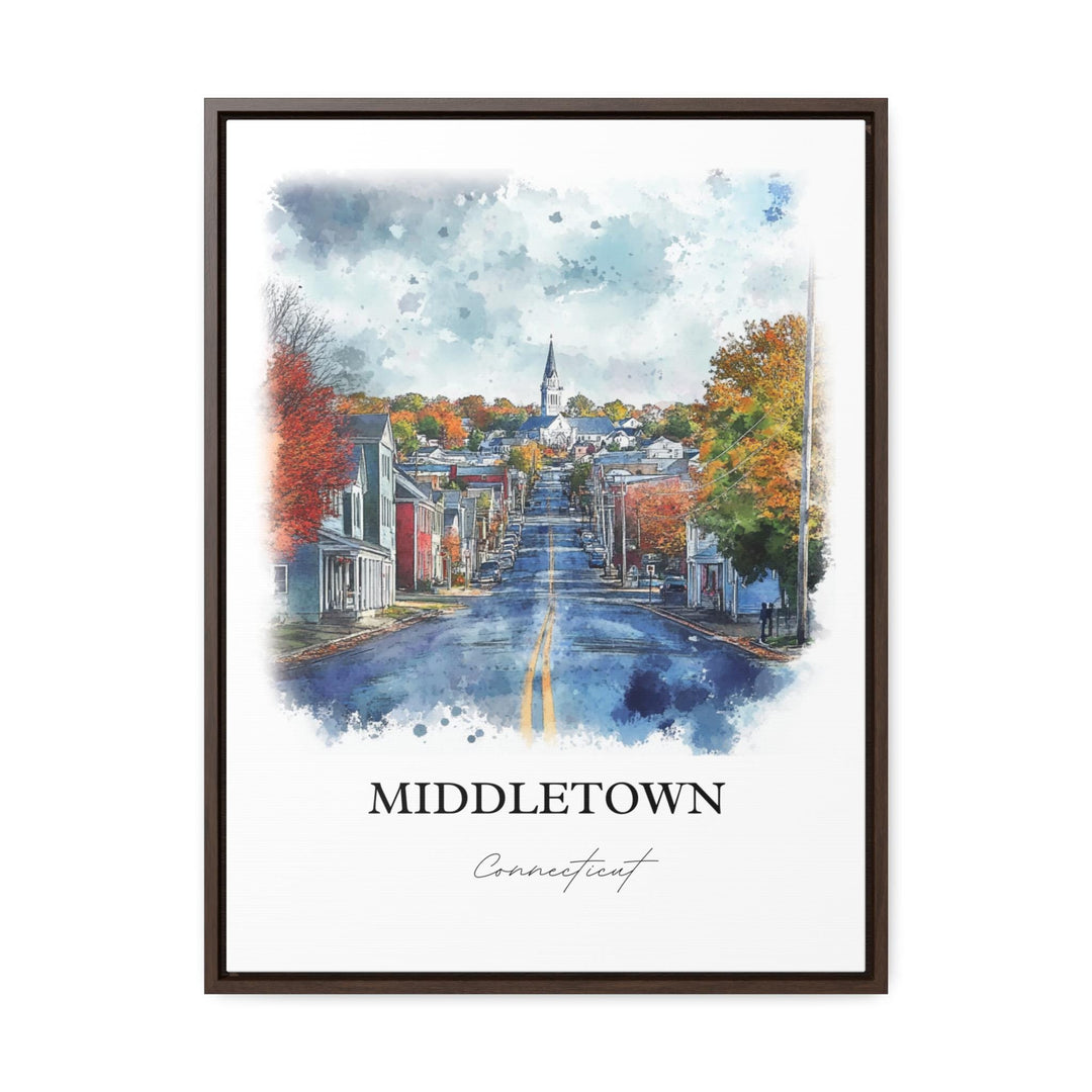 Middletown CT Art, Middlesex County CT Print, Connecticut Watercolor, Middletown CT Gift, Travel Print, Travel Poster, Housewarming Gift