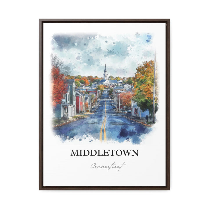 Middletown CT Art, Middlesex County CT Print, Connecticut Watercolor, Middletown CT Gift, Travel Print, Travel Poster, Housewarming Gift