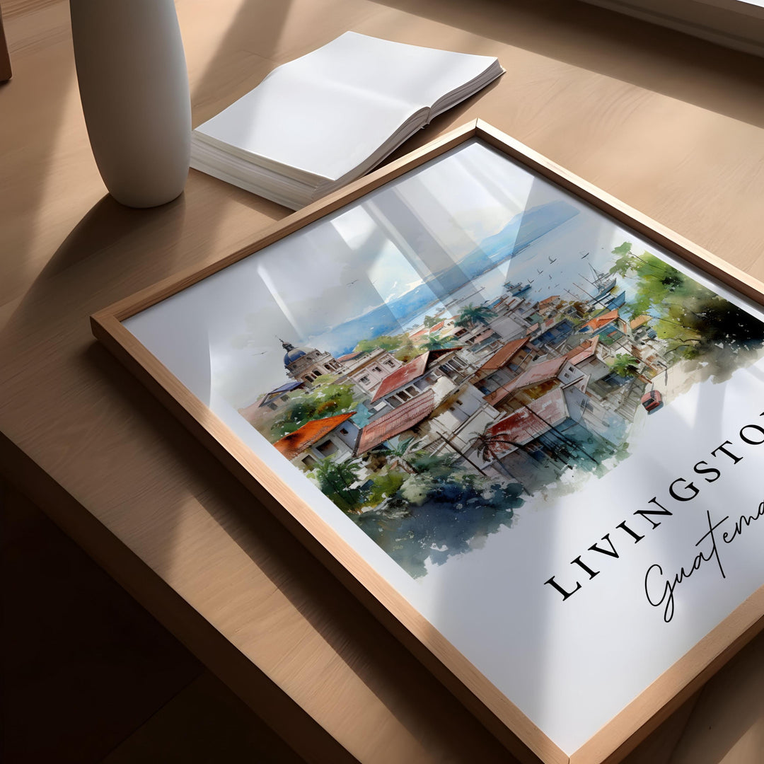 Livingston Guatemala wall art - Guatemala, Livingston poster, Izabal Department gift, Birthday present, Custom Text, Personalized Gift