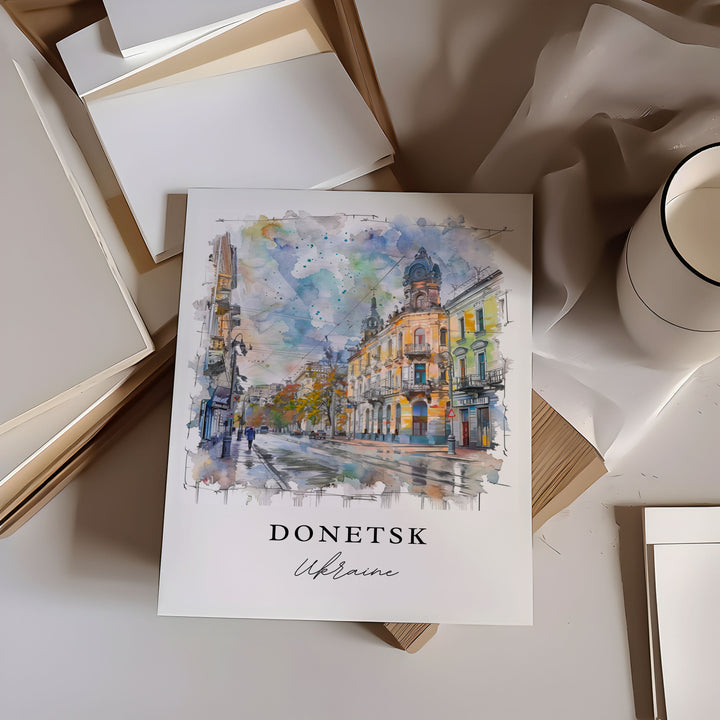 Donetsk Art Print, Donetsk Print, Ukraine Wall Art, Donetsk Ukraine Gift, Travel Print, Travel Poster, Travel Gift, Housewarming Gift