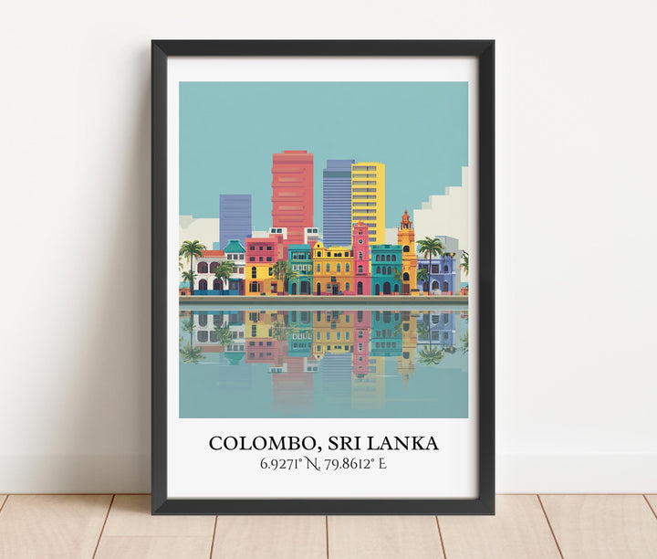 Colombo Art, Colombo Retro Travel Art, Sri Lanka Home Decor, Sri Lanka Gift, Sri Lanka Travel Art, Travel Prints, Housewarming Gift