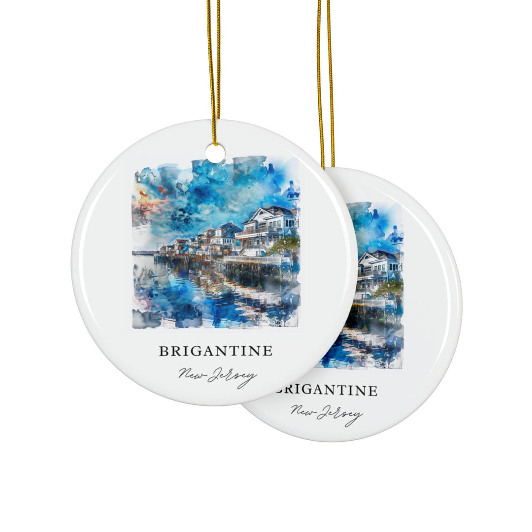 Brigantine NJ Ornament: Unique Brigantine Souvenir, Brigantine Xmas Decor, and Authentic Jersey Shore Gift