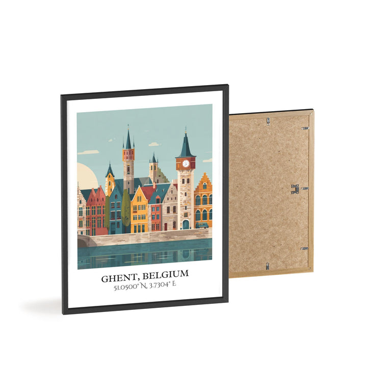 Ghent Belgium Art, Ghent Retro Travel Art, Ghent Home Decor, Ghent Belgium Gift, Belgium Travel Art, Travel Prints, Housewarming Gift