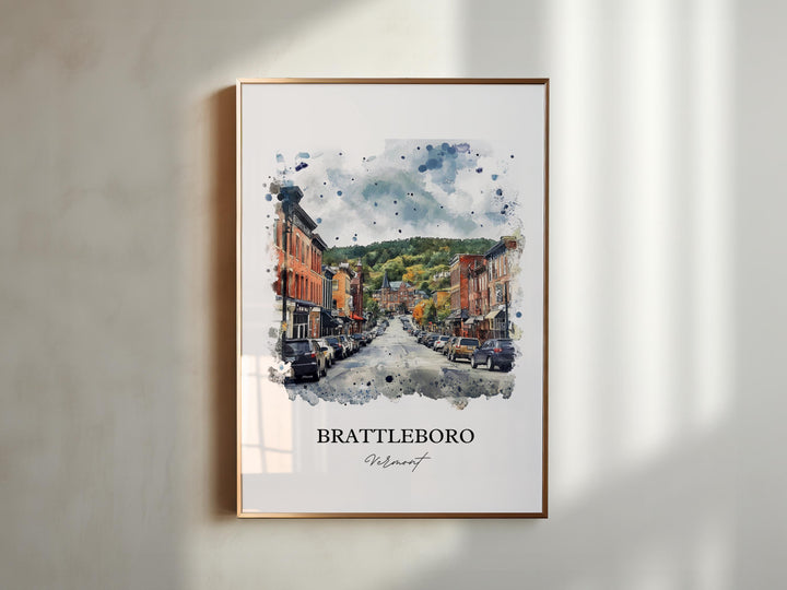 Brattleboro, VT – Watercolor Art Print