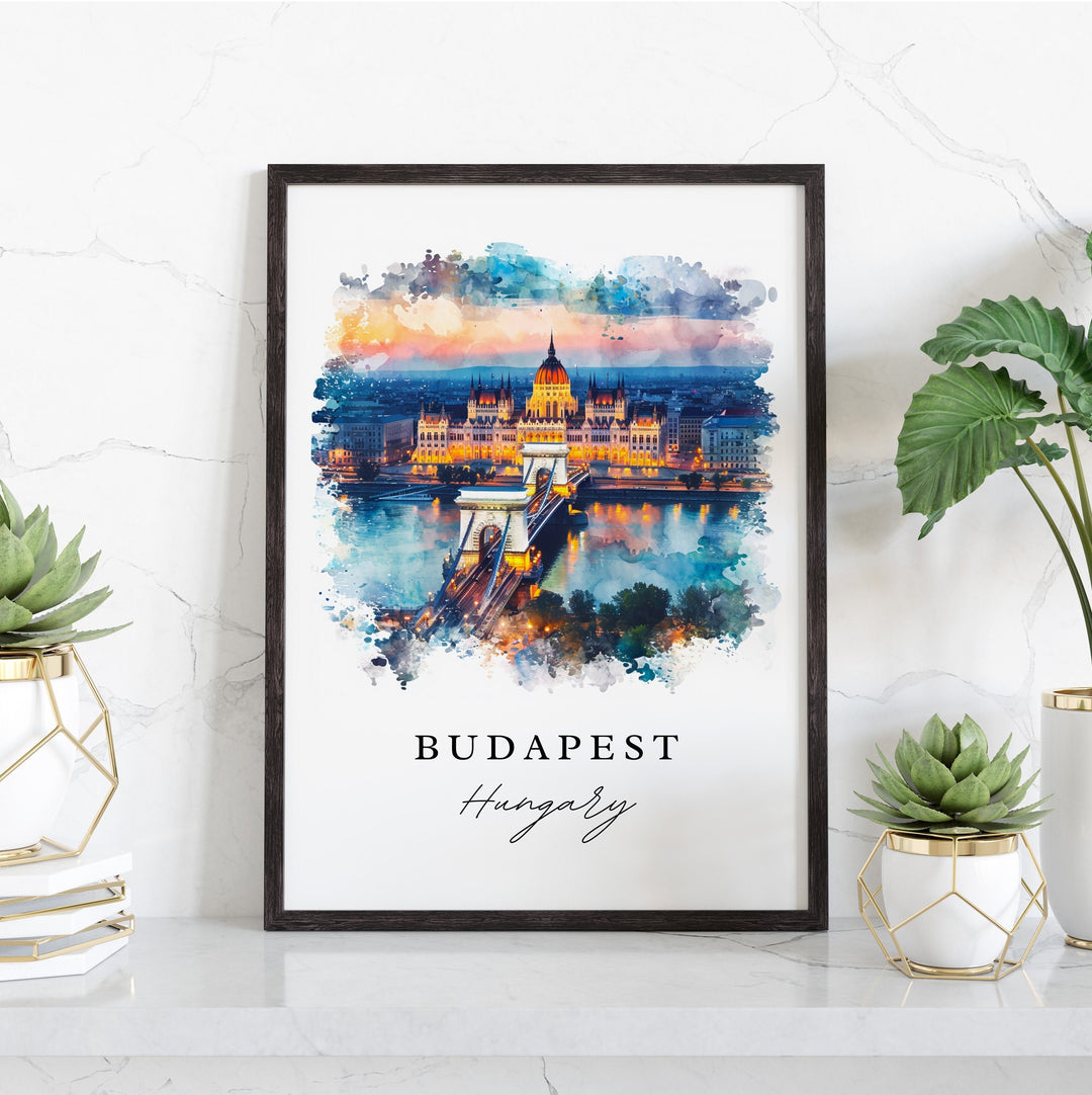 Budapest wall art - Hungary, Budapest print, Budapest Skyline gift, Hungary Birthday present, Custom Text, Perfect Gift