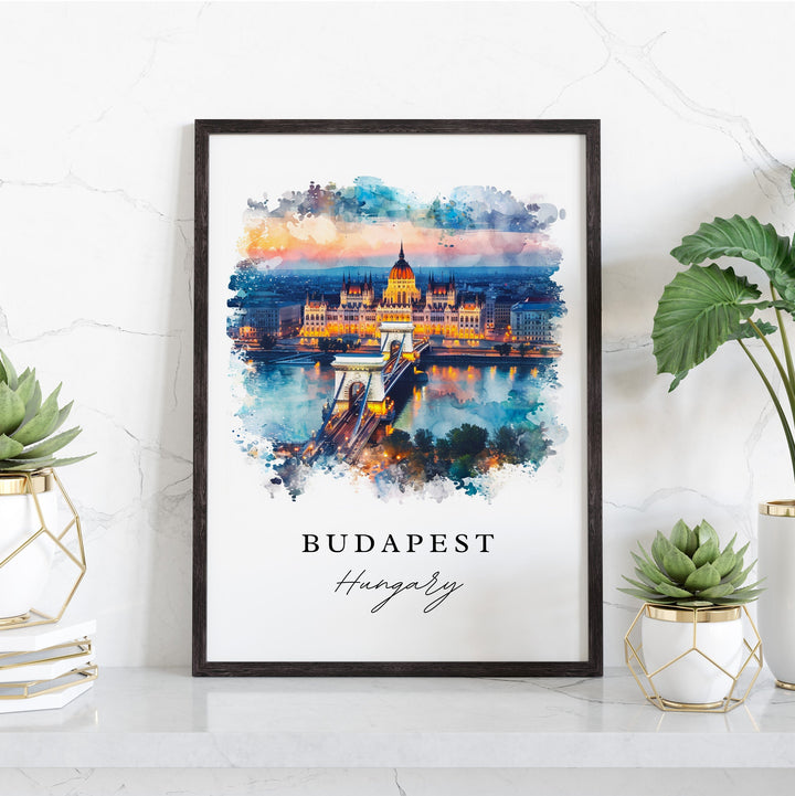 Budapest wall art - Hungary, Budapest print, Budapest Skyline gift, Hungary Birthday present, Custom Text, Perfect Gift