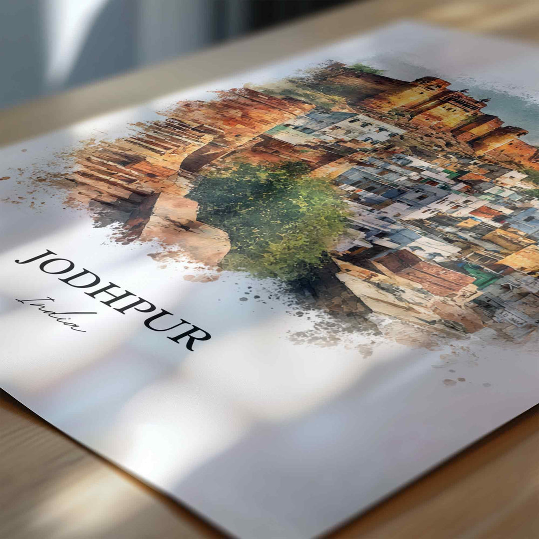 Jodhpur, India – Watercolor Art Print