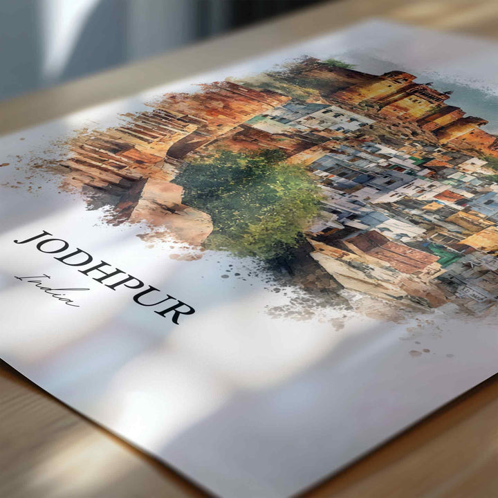 Jodhpur, India – Watercolor Art Print