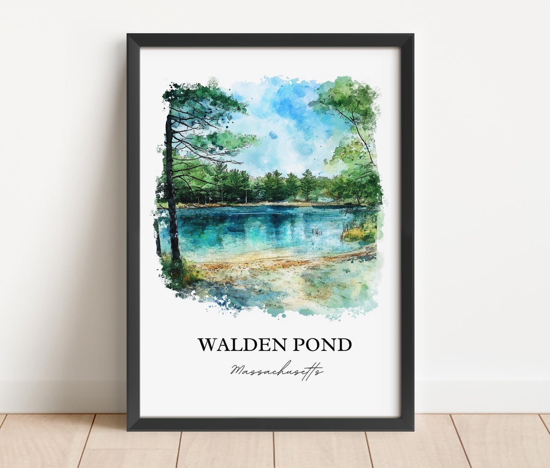 Walden Pond, Massachusetts, Massachusetts – Watercolor Art Print