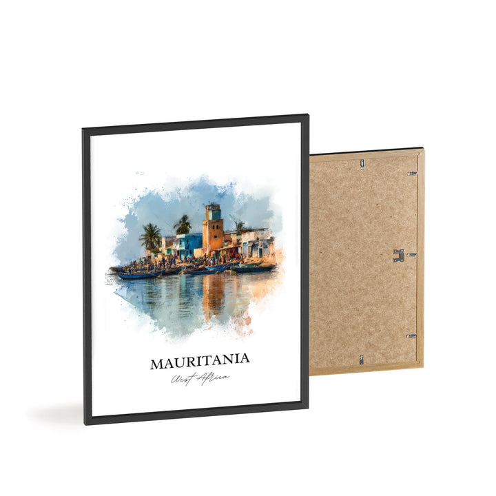 Mauritania Wall Art, Mauritania Print, Africa Watercolor Art, Mauritania Gift, Travel Print, Travel Poster, Housewarming Gift