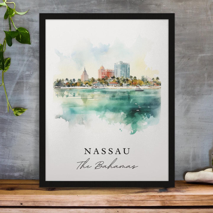 Nassau Bahamas wall art - The Bahamas, Nassau Bahamas poster, Nassau Bahamas Wedding gift, Birthday present, Custom Text, Personalized Gift