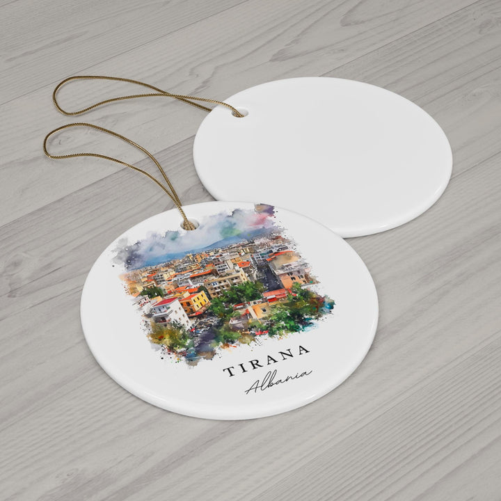 Tirana Albania Ornament: Unique Tirana Souvenir, Tirana Xmas Decor, and Authentic Tirana Albania Christmas Gift