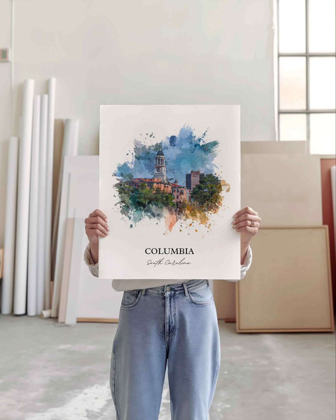 Columbia, South Carolina – Watercolor Art Print