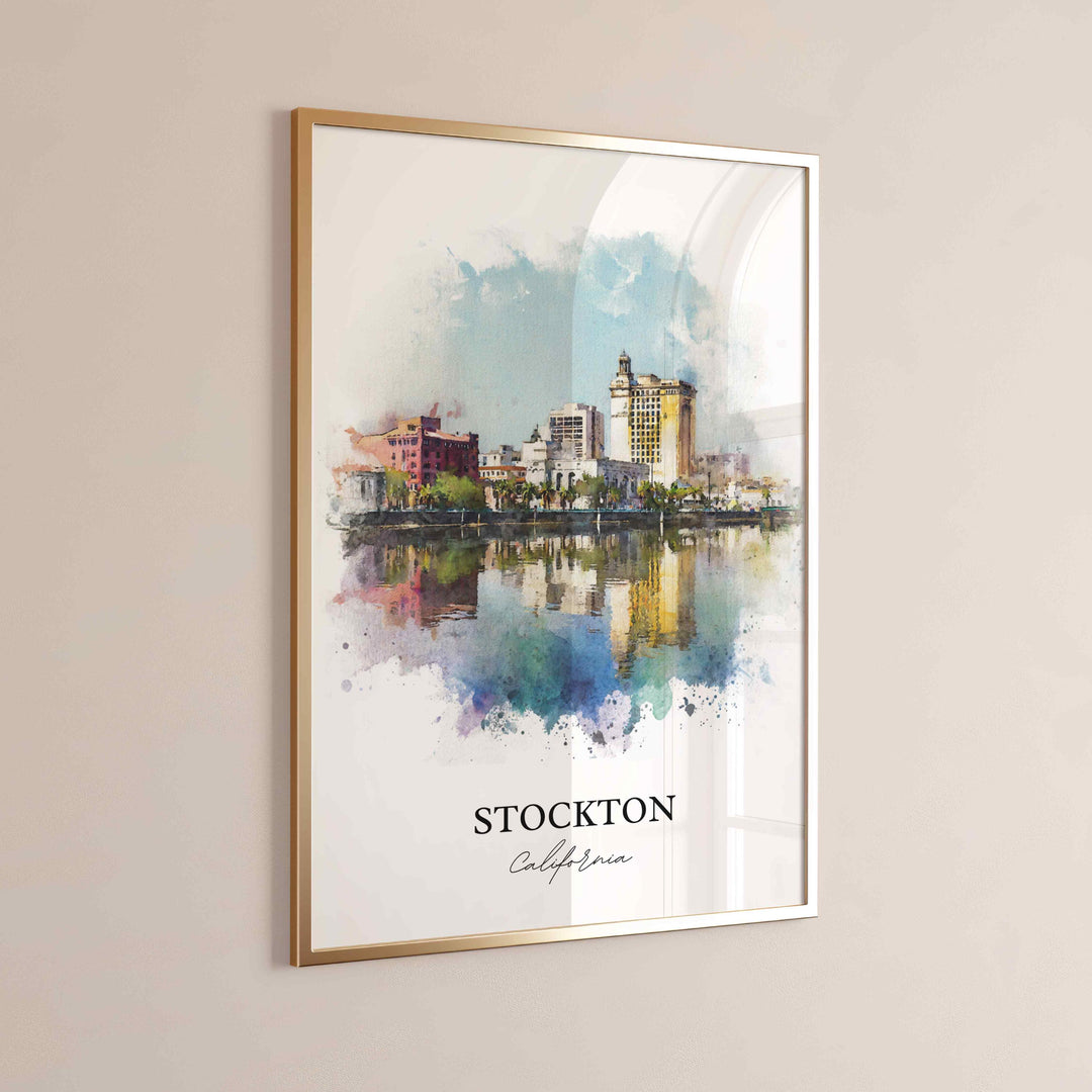 Stockton, California – Watercolor Art Print