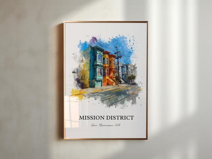 Mission District, California – Watercolor Art Print