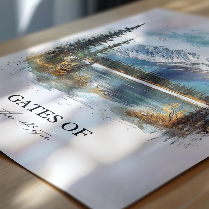 Gates of the Arctic Wall Art, Alaska Print, Alaska Watercolor Art, Gates of the Arctic Gift, Travel Print, Travel Poster, Housewarming Gift