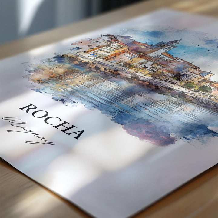 Rocha Uruguay Wall Art, Rocha Print, Uruguay Watercolor Art, Rocha Uruguay Gift, Travel Print, Travel Poster, Housewarming Gift