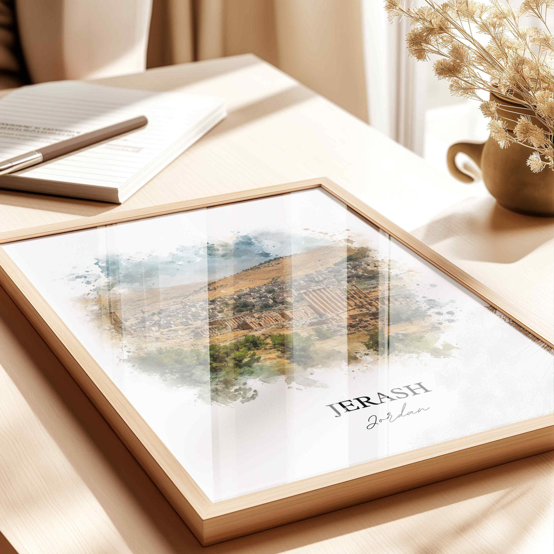 Jerash, Jordan – Watercolor Art Print