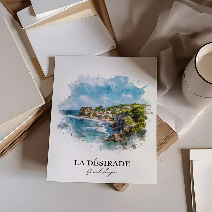 La Désirade Guadeloupe Art, Guadeloupe Print, Guadeloupe Watercolor, Guadeloupe Gift, West Indies Print, Travel Poster, Housewarming Gift