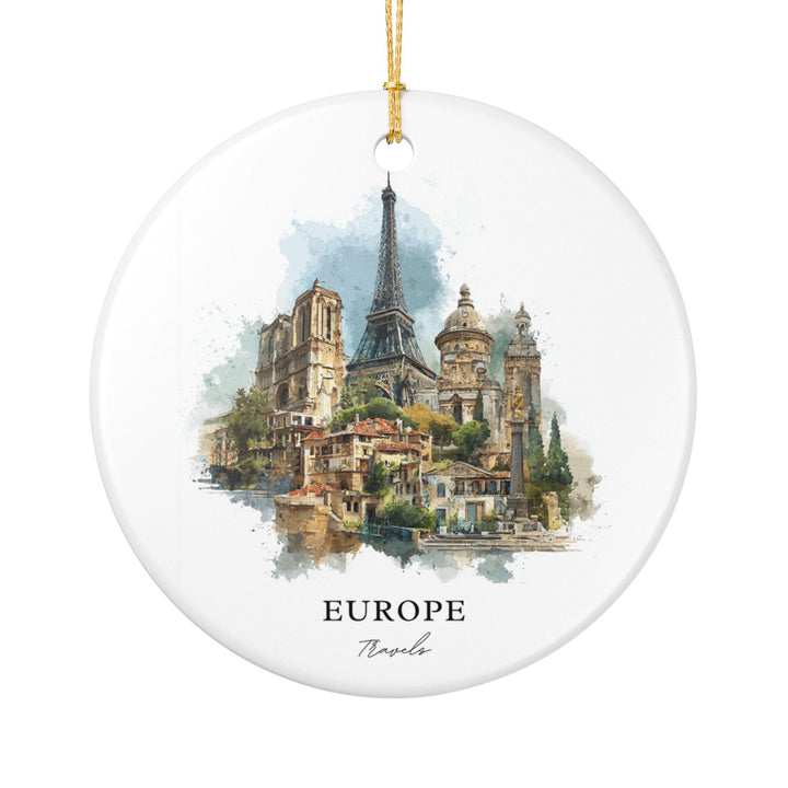 Europe Ornament: Unique Europe Souvenir, Europe Xmas Decor, and Authentic Europe Travels Gift