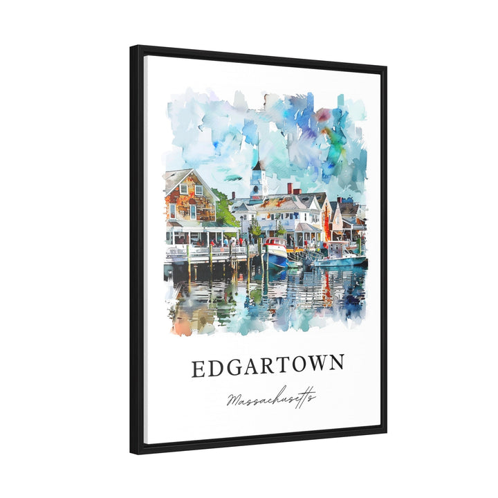 Edgartown MA Wall Art, Martha's Vineyard Print, Edgartown Watercolor, Edgartown Mass. Gift,