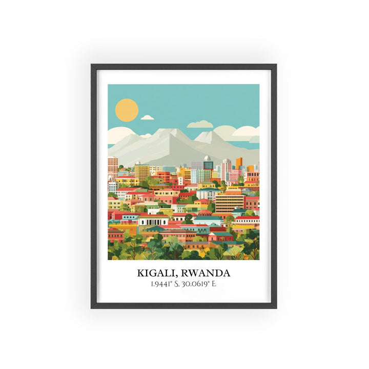 Kigali Rwanda Art, Kigali Retro Travel Art, Kigali Home Decor, Kigali Rwanda Gift, Rwanda Travel Art, Travel Prints, Housewarming Gift