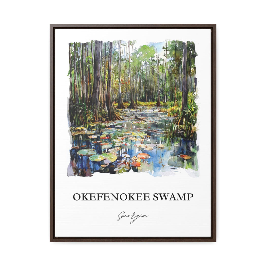 Okefenokee Swamp Wall Art, Okefenokee Print, Georgia Watercolor Art, Okefenokee Swamp Gift, Travel Print, Travel Poster, Housewarming Gift