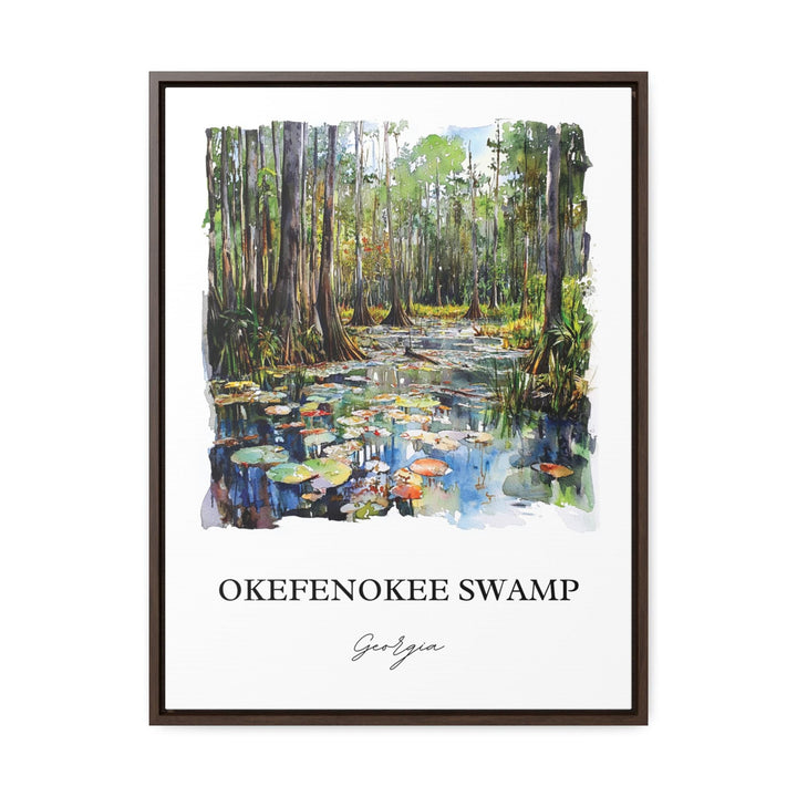 Okefenokee Swamp Wall Art, Okefenokee Print, Georgia Watercolor Art, Okefenokee Swamp Gift, Travel Print, Travel Poster, Housewarming Gift
