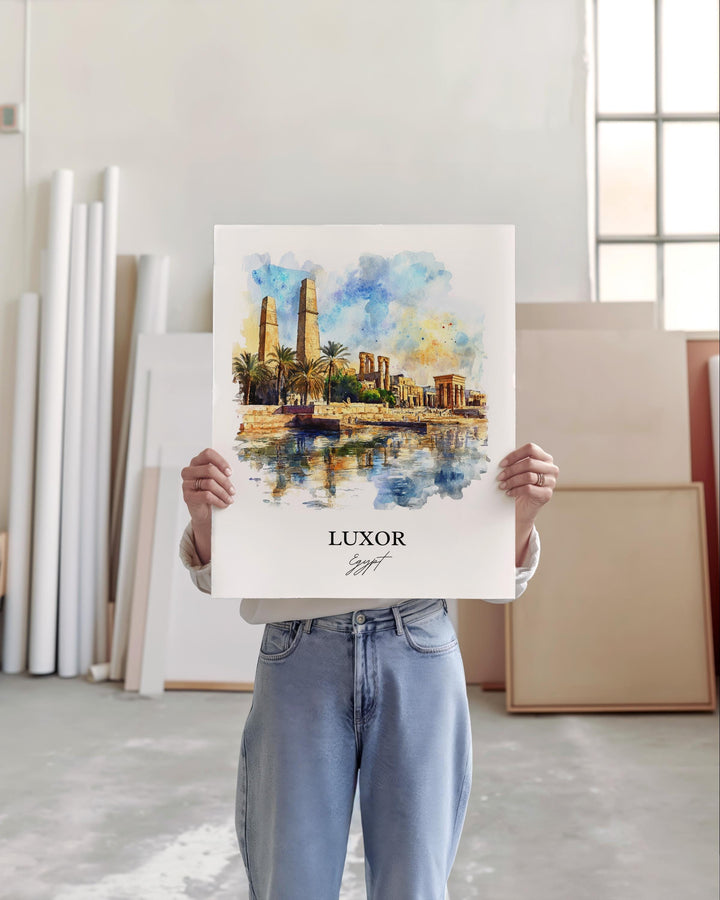 Luxor, Egypt – Watercolor Art Print