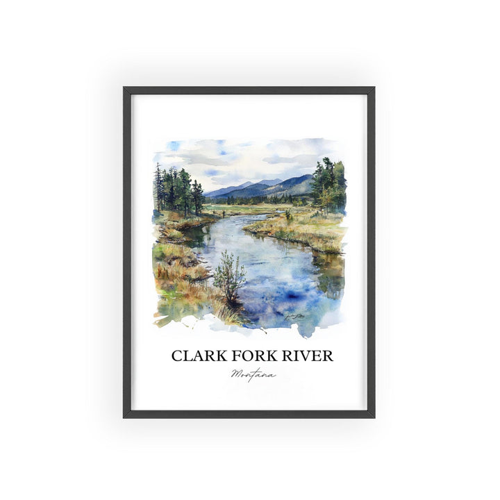 Clark Fork River, USA – Watercolor Art Print
